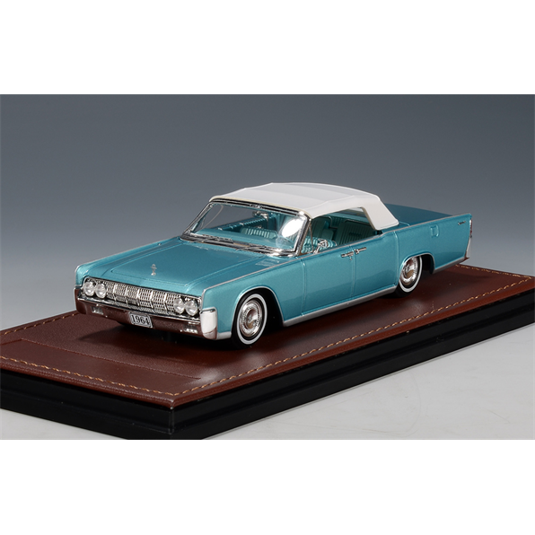 Lincoln Continental Turquoise Metallic Convertible Closed Roof Regal 1964